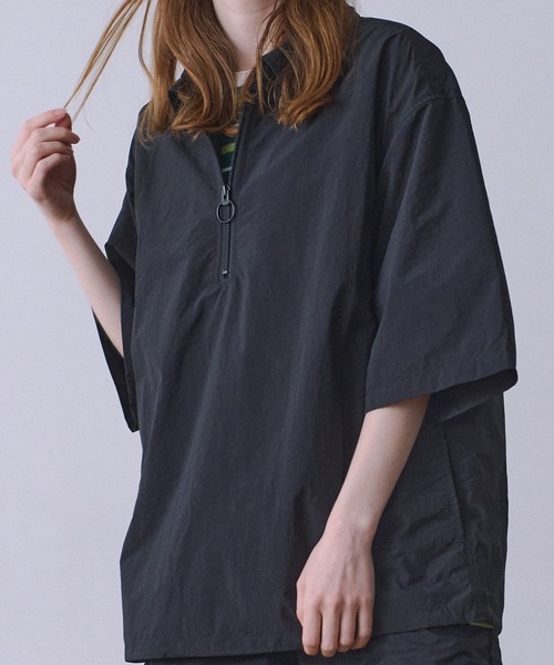 Universal Style Wear(ユニバーサルスタイルウェア)の「Universal Style Wear ハーフジップ アノラックシャツ(その他トップス・メンズ・パープル/グリーン/ブラック/ブルー・MEDIUM/LARGE/X-LARGE)」の8枚目の写真