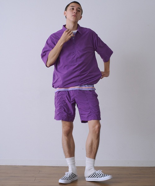 Universal Style Wear(ユニバーサルスタイルウェア)の「Universal Style Wear ハーフジップ アノラックシャツ(その他トップス・メンズ・パープル/グリーン/ブラック/ブルー・MEDIUM/LARGE/X-LARGE)」の11枚目の写真