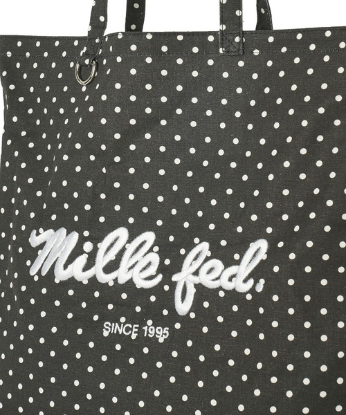 MILKFED.(ミルクフェド)の「ICING LOGO POLKA DOT FLAT TOTE(トートバッグ・レディース・ブラック/ライトブルー/グレー・ONE SIZE)」の8枚目の写真