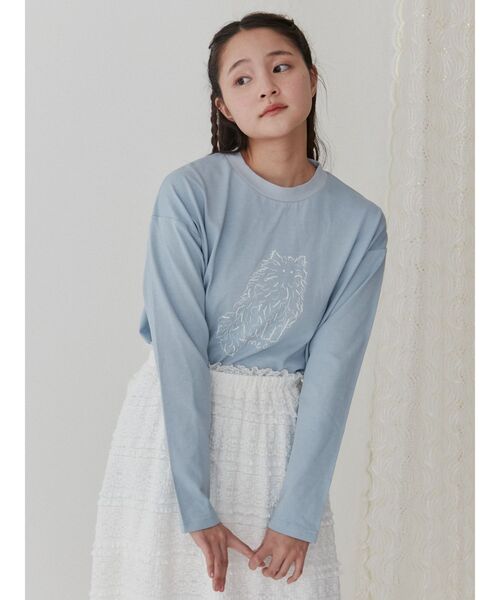 merry jenny（メリージェニー）の「ふわふわねこロンTee（Tシャツ/カットソー・レディース・オフホワイト/ブルー/ブラック・FREE）」の12枚目の写真