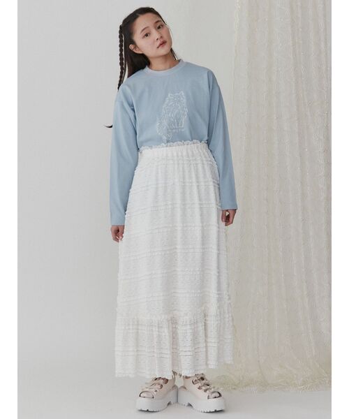 merry jenny（メリージェニー）の「ふわふわねこロンTee（Tシャツ/カットソー・レディース・オフホワイト/ブルー/ブラック・FREE）」の14枚目の写真