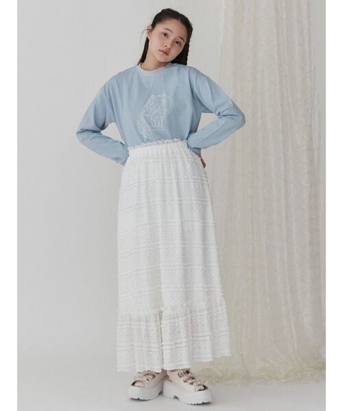 merry jenny（メリージェニー）の「ふわふわねこロンTee（Tシャツ/カットソー・レディース・オフホワイト/ブルー/ブラック・FREE）」の15枚目の写真