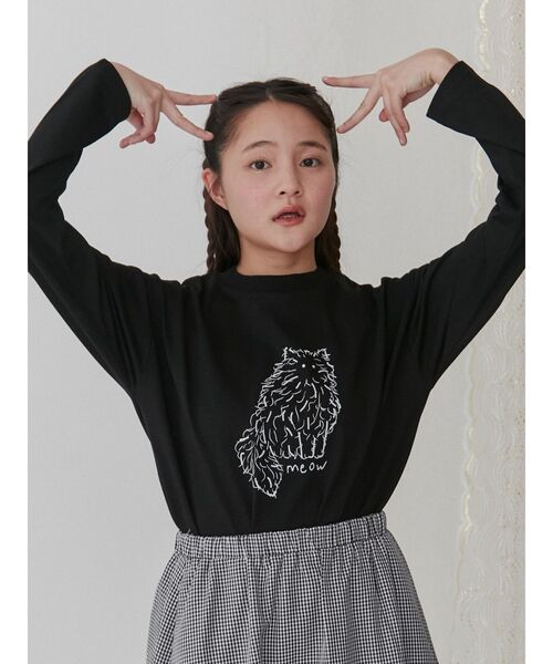 merry jenny（メリージェニー）の「ふわふわねこロンTee（Tシャツ/カットソー・レディース・オフホワイト/ブルー/ブラック・FREE）」の16枚目の写真