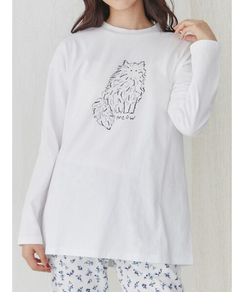 merry jenny（メリージェニー）の「ふわふわねこロンTee（Tシャツ/カットソー・レディース・オフホワイト/ブルー/ブラック・FREE）」の20枚目の写真