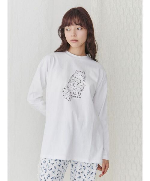 merry jenny（メリージェニー）の「ふわふわねこロンTee（Tシャツ/カットソー・レディース・オフホワイト/ブルー/ブラック・FREE）」の21枚目の写真