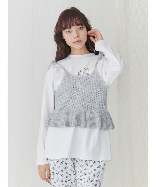 merry jenny（メリージェニー）の「ふわふわねこロンTee（Tシャツ/カットソー・レディース・オフホワイト/ブルー/ブラック・FREE）」の22枚目の写真