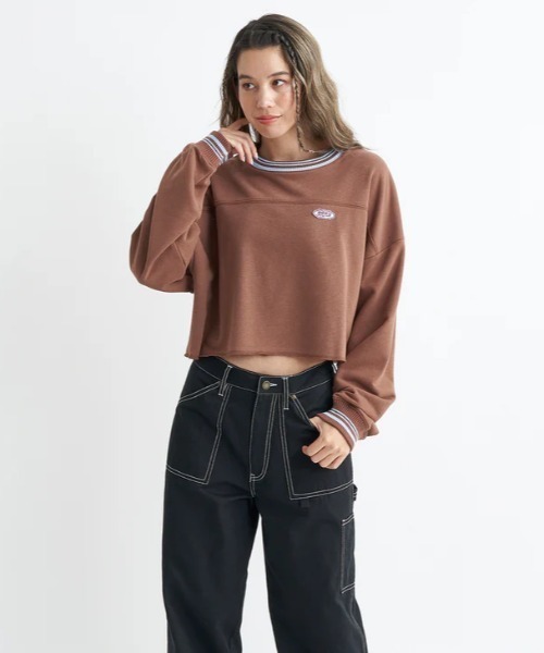 ROXY(ロキシー)の「LOOK UP PULLOVER/ロキシープルオーバーショート丈スウェット(スウェット・レディース・ネイビー/ブラウン/グレー・MEDIUM/LARGE/SMALL)」の2枚目の写真