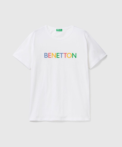 BENETTON (UNITED COLORS OF BENETTON)(ベネトンユナイテッドカラーズオブベネトン)の「ロゴプリント入りオーガニックコットン半袖Tシャツ(Tシャツ/カットソー・メンズ・オフホワイト/ネイビー/ホワイト系その他・LARGE/MEDIUM/SMALL)」の12枚目の写真