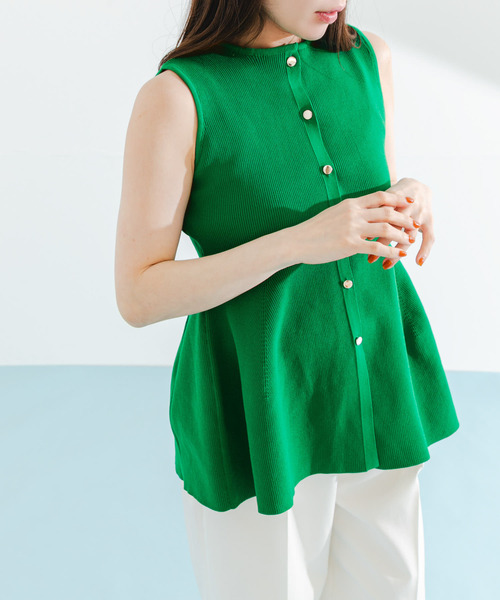 【セール】ペプラムフォルムニットジレ（ニット/セーター）｜URBAN RESEARCH ROSSO WOMEN（アーバンリサーチ ロッソ） 6,600円