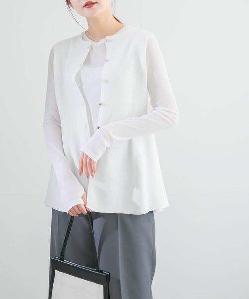 URBAN RESEARCH ROSSO WOMEN（アーバンリサーチ　ロッソ）の「ペプラムフォルムニットジレ（ニット/セーター・レディース・オフホワイト/ブラック/グリーン・FREE）」の5枚目の写真
