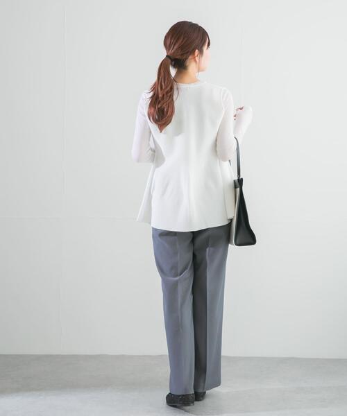 URBAN RESEARCH ROSSO WOMEN（アーバンリサーチ　ロッソ）の「ペプラムフォルムニットジレ（ニット/セーター・レディース・オフホワイト/ブラック/グリーン・FREE）」の7枚目の写真