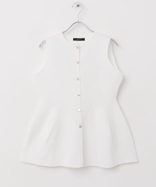 URBAN RESEARCH ROSSO WOMEN（アーバンリサーチ　ロッソ）の「ペプラムフォルムニットジレ（ニット/セーター・レディース・オフホワイト/ブラック/グリーン・FREE）」の8枚目の写真