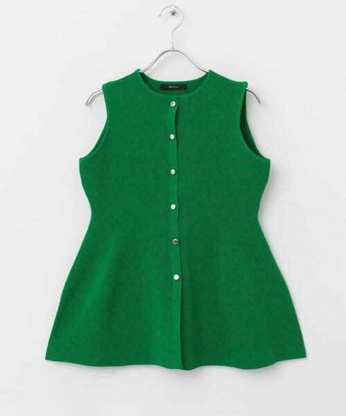 URBAN RESEARCH ROSSO WOMEN（アーバンリサーチ　ロッソ）の「ペプラムフォルムニットジレ（ニット/セーター・レディース・オフホワイト/ブラック/グリーン・FREE）」の18枚目の写真