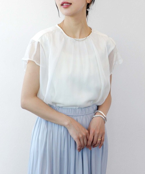 ラメホイルシフォンブラウス（シャツ/ブラウス）｜Jines（ジネス）