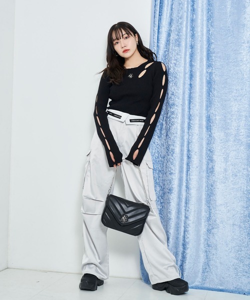 ANDGEEBEE（アンジービー）の「ハートポーチ付きショルダーバッグ（ショルダーバッグ・レディース・ブラック/ライトブルー/アイボリー・FREE）」の6枚目の写真