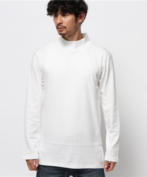 WEGO(ウィゴー)の「WEGO/スムースハイネックロングTシャツ(Tシャツ/カットソー・メンズ・ホワイト/ホワイト系その他/ブラック・LARGE/MEDIUM)」の8枚目の写真