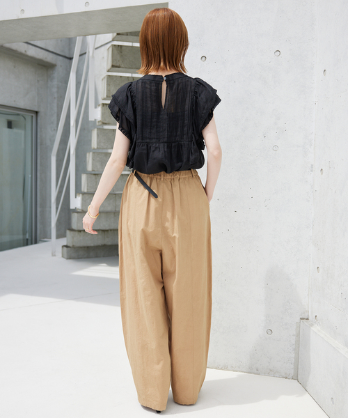 SLOBE lENA ラミーフリルピンタックブラウス　ホワイト SLOBE IENA（スローブイエナ）の「《追加》ラミーフリル