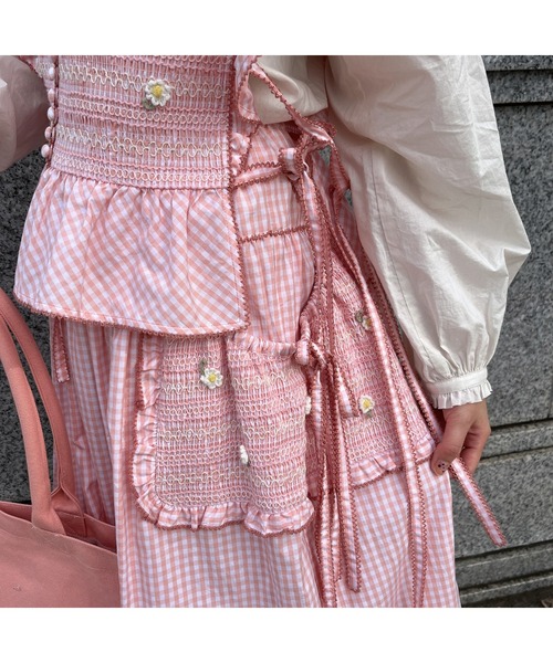 PINK HOUSE（ピンクハウス）の「スモッキング刺繍使いギンガム