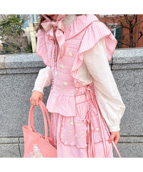 PINK HOUSE（ピンクハウス）の「スモッキング刺繍使いギンガム