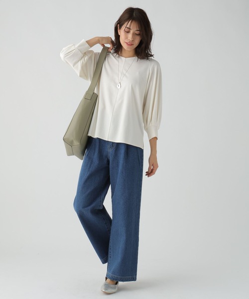 Elura(エルーラ)の「ドレスアップラグランプルオーバー(Tシャツ/カットソー・レディース・ネイビー/ホワイト・LARGE/MEDIUM)」の8枚目の写真