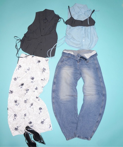 musubore(ムスボレ)の「asymmetry shirring ribbon BL / アシンメトリーリボンブラウス(シャツ/ブラウス・レディース・ブラック/ホワイト/ブルー・FREE)」の15枚目の写真