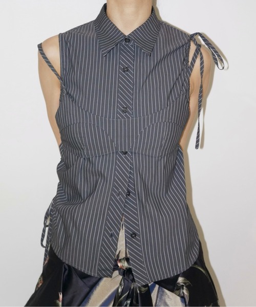 musubore（ムスボレ）の「asymmetry shirring ribbon BL