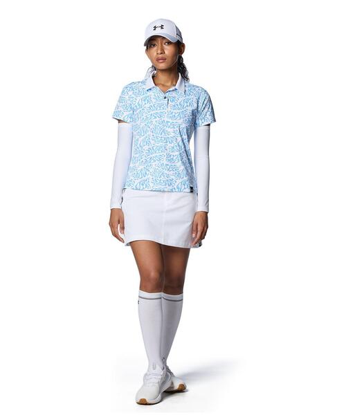 UNDER ARMOUR（アンダーアーマー）の「UAアイソチル ワードマーク ポロ（ゴルフ/レディース）（ポロシャツ・レディース・ブルー系・S/M/L/XL）」の3枚目の写真