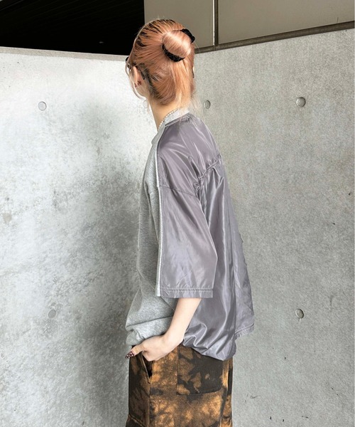新品タグ付MICALLEMICALLE デニム ドッキング カットソー Tシャツ シャカシャカドッキングTシャツ（Tシャツ/カットソー）｜sedacle