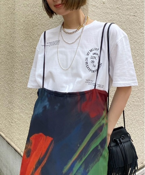AMERI アメリ 半袖 Tシャツ MESSAGE PRINT TEE ブラック AMERI アメリ 半袖 Tシャツ MESSAGE PRINT TEE ブラック - メルカリ