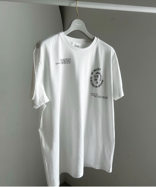 Ameri（アメリ）の「MESSAGE PRINT TEE（Tシャツ/カットソー
