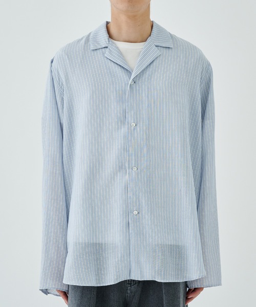 saby（サバイ）の「【saby/サバイ】LAPEL SHIRTS（シャツ/ブラウス・メンズ・サックスブルー・2/3）」の3枚目の写真