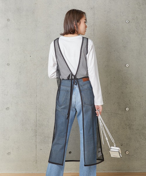 美品】セモワージュ2WAYメッシュジレ リボン ブラックベスト