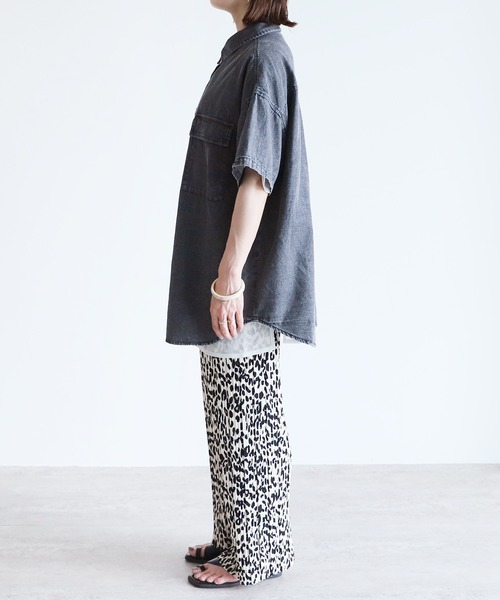 reca（レカ）の「半袖デニムシャツ（シャツ/ブラウス・レディース・ブルー/ブラック・FREE）」の14枚目の写真