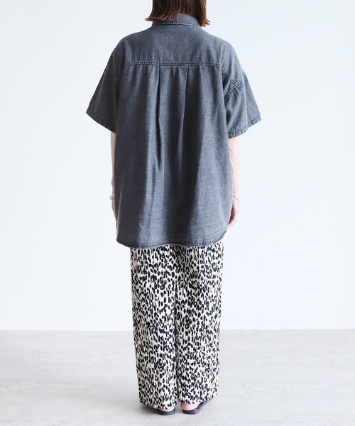 reca（レカ）の「半袖デニムシャツ（シャツ/ブラウス・レディース・ブルー/ブラック・FREE）」の15枚目の写真