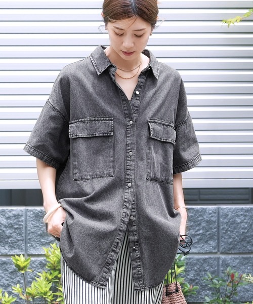 半袖デニムシャツ（シャツ/ブラウス）｜reca（レカ）のファッション