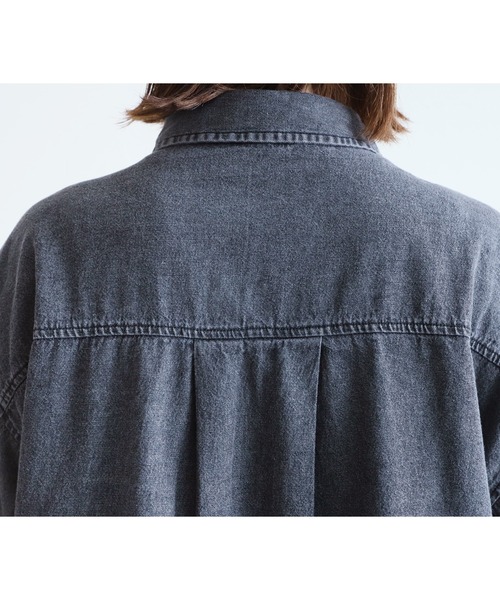 reca（レカ）の「半袖デニムシャツ（シャツ/ブラウス・レディース・ブルー/ブラック・FREE）」の5枚目の写真
