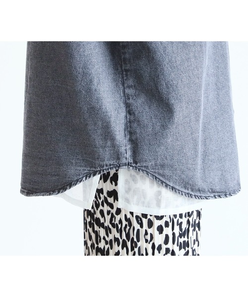 reca（レカ）の「半袖デニムシャツ（シャツ/ブラウス・レディース・ブルー/ブラック・FREE）」の8枚目の写真