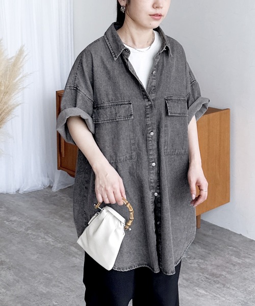 セール】半袖デニムシャツ（シャツ/ブラウス）｜reca（レカ）の