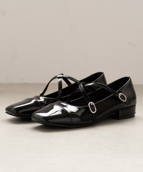 SVEC(シュベック)の「クロスストラップ ローヒール パンプス(パンプス・レディース・ブラック/シルバー/レッド・36/37/38/39/35)」の1枚目の写真