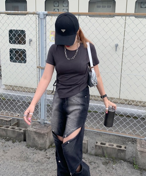 【セール】シルバーモチーフカットアウトデニムパンツ（デニムパンツ）｜non-hedge（ノンヘッジ）