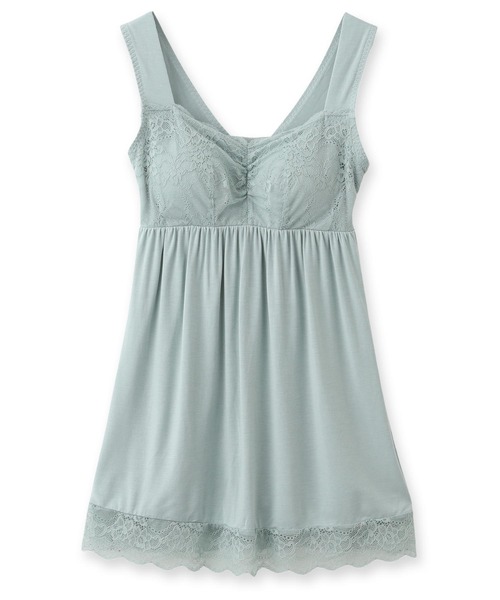 fran de lingerie（フランデランジェリー）の「ナイトブラ付きルーム＆ラウンジウェアナイトブラ付きのキャミソール 「ルナイト キャミソール」 キャミソール（キャミソール・レディース・セージグリーン/ピンク系その他/シルバーグレー/ブラック・M/L）」の2枚目の写真