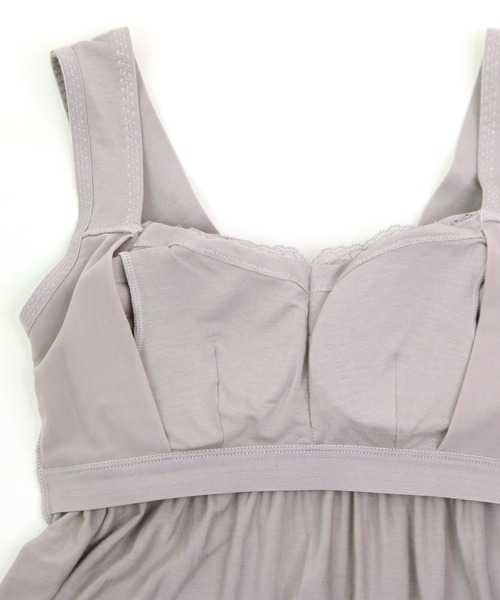 fran de lingerie（フランデランジェリー）の「ナイトブラ付きルーム＆ラウンジウェアナイトブラ付きのキャミソール 「ルナイト キャミソール」 キャミソール（キャミソール・レディース・セージグリーン/ピンク系その他/シルバーグレー/ブラック・M/L）」の14枚目の写真