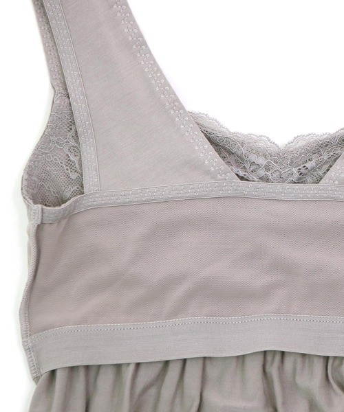 fran de lingerie（フランデランジェリー）の「ナイトブラ付きルーム＆ラウンジウェアナイトブラ付きのキャミソール 「ルナイト キャミソール」 キャミソール（キャミソール・レディース・セージグリーン/ピンク系その他/シルバーグレー/ブラック・M/L）」の12枚目の写真