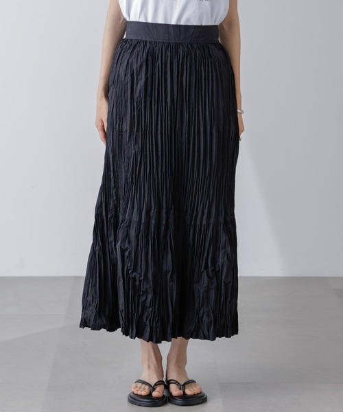 セール】裾切り替えワッシャープリーツスカート（スカート）｜NANO