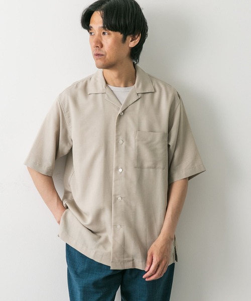 【rokh】BROWN シルク混アセテート タイネック シャツ/ブラウス rokh】BROWN シルク混アセテート タイネック シャツ/ブラウス