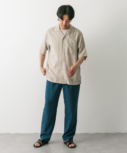 URBAN RESEARCH DOORS(アーバンリサーチドアーズ)の「リネン/シルク混 オープンカラーシャツ(シャツ/ブラウス・メンズ・アイボリー/チャコールグレー/モカ・LARGE/MEDIUM)」の18枚目の写真