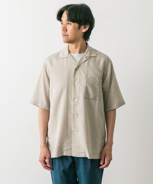 ポーター 　オープンカラー　シルク混レーヨンシャツM　フェード ポーター オープンカラー シルク混レーヨンシャツM フェード