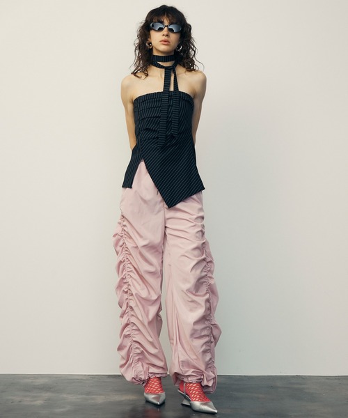 uyu.（ウユ）の「チョーカーストライプオフショルトップス【uyu./ウユ】（Tシャツ/カットソー・レディース・ネイビー/グレー・FREE）」の7枚目の写真