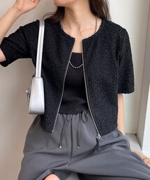 fredy emue | ポコポコZIP半袖カーディガン(カーディガン/ボレロ)