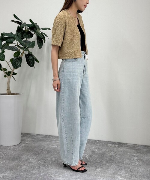 fredy emue(フレディエミュ)の「ポコポコZIP半袖カーディガン(カーディガン/ボレロ・レディース・アイボリー/ブラック/ベージュ・38)」の15枚目の写真